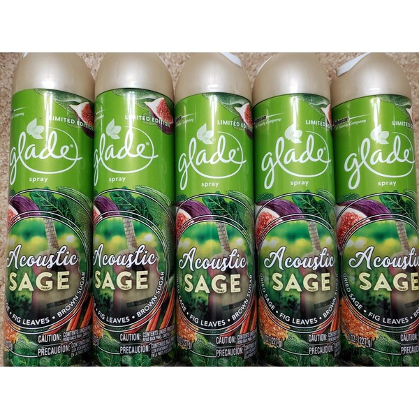 5 Glade Acoustic Sage LIMITED EDITION 8oz Air Freshener Spray Brand New