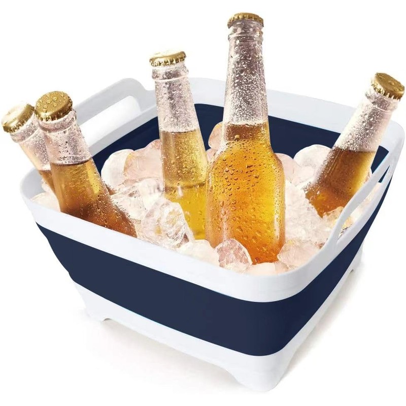 FOSJGO 2.4 Gal(9L) Collapsible Dish Basin with Drain Plug,Space Saving