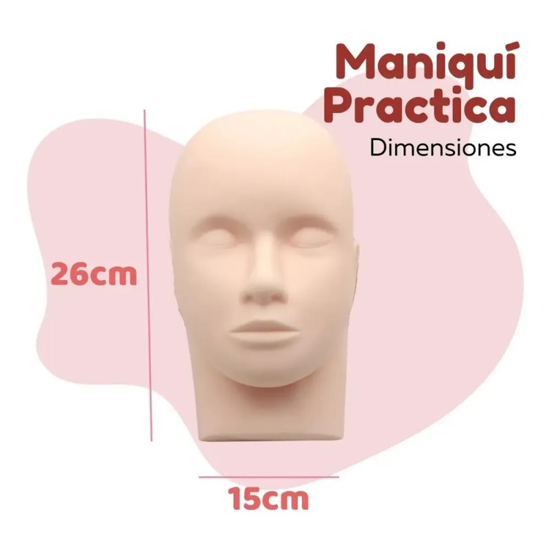 Kit Práctica Extension Pestañas Pinzas Maniquí Parche Lash F