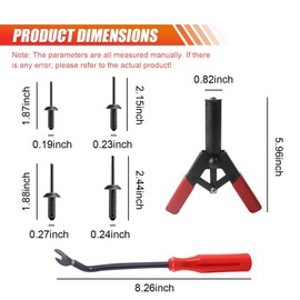ZIMISI 10PCS Plastic Rivets Gun Kit, Includes 1PCS Rivet Removal Tool, 1PCS Rivet Tool, 8PCS Nylon Pop Rivets in 4-Sizes, Universal Fastener Removal Tools for Home or Vehicle interiors