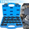 19PC Crow foot Flare Nut Wrench Set 3/8 1/2in Drive