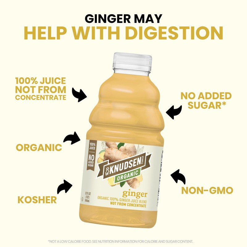 R.W. Knudsen Ginger Juice Organic, 32 fl oz (Pack of