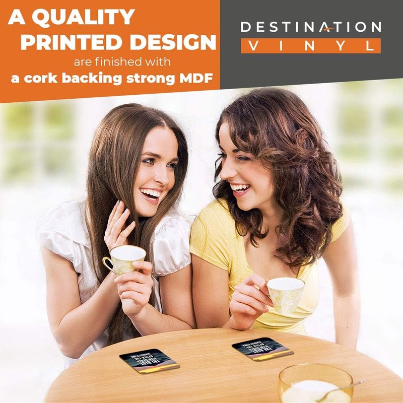 2 x MDF Glossy Top Coasters Square - Motivational Mountain