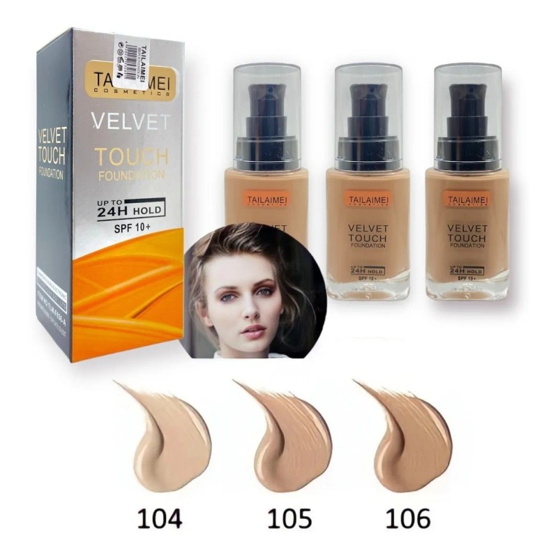 Base Maquillaje Alta Cobertura Tailaimei Velvet Touch Spf10+