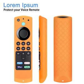 2 Pack Remote Case for TV Stick (3rd Gen) / 4K Max 2021 Release Voice Remote Silicone Replacement Protective Case Cover Skin Sleeve - Orange Dark Blue