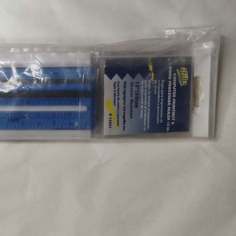 Helix 15"/38cm Computer Printout & Word Processor Ruler Blue Item