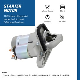 TOPSCOPE 17982 Starter Compatible with Nissan 07-19 Sentra 1.6 1.8 2.0, 07-12 Versa 1.8L, 11-17 Juke, 19-14 Cube, 13-21 NV200, 15-18 Chevy City Express with OE 17982, 23300-EN200, 23300-EN20A