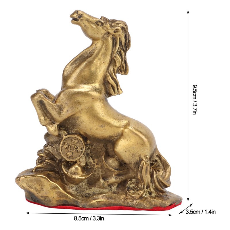 Horse Statue Hand Crafted Fine Workmanship Small Volume Brass Material