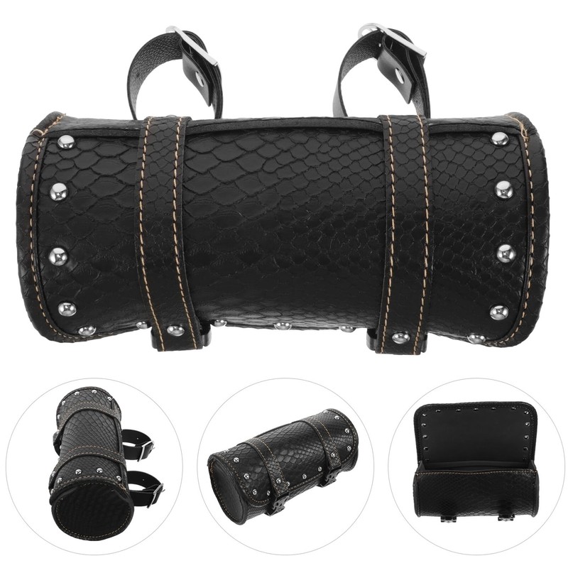 Holibanna Motorcycle Handlebar Bag Saddle Bag, Pu Leather Motorcycle Fork