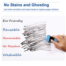 Dry Erase Whiteboard Sticker for Fridge, 16.5×11.7 in Removable Whiteboard Sheet for Stainless Steel & Glass& Door w/ 2 Markers and 1 Eraser, Washable Sticky Note, No Residue, Any Shiny Surface.