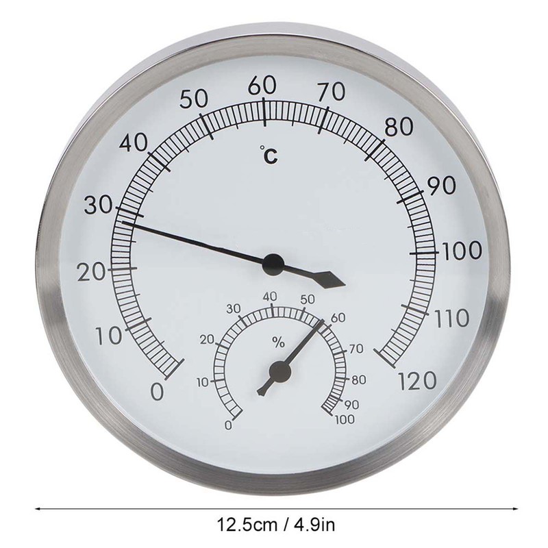 2 In-1 Stainless Steel Steam Room Sauna Room Thermometer Hygrometer