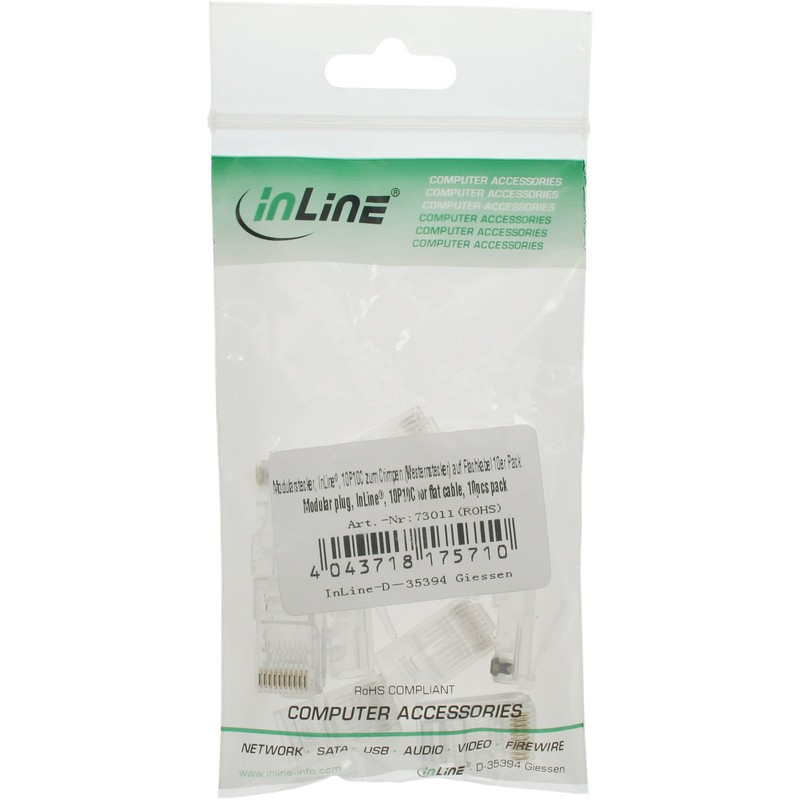 InLine® 73011 RJ-45 Wire Connectors (Transparent White)