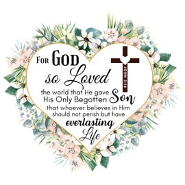 Fabric Panel 16"x16" Bible Verse 100% Cotton Quilting Panel Square John 3:16 AM342