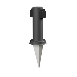 ledscom.de Poru Garden Socket Column with Ground Spike for Outdoor Use, 2-Way, Stainless Steel, Anthracite, Round, 27 cm