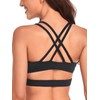 RELLECIGA Women's Black Scoop Neck Strappy Cutout Sport Bra Fitness
