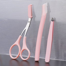 Ecobell Precise eyebrow trimming scissors, eyebrow razor, tweezers 3-piece set/razor / 정교한 눈썹정리 가위 눈썹칼 핀셋 3종세트/면도기