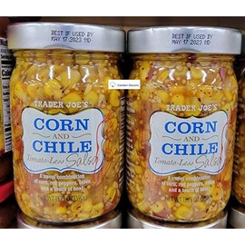 Trader Joe’s Corn and Chile Tomato-Less Salsa 13.75oz 390g (Two Bottles)