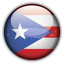 JJH Inc Puerto Rico Glossy Flag Map Label Vinyl Decal Sticker Waterproof Car Decal Bumper Sticker 5"