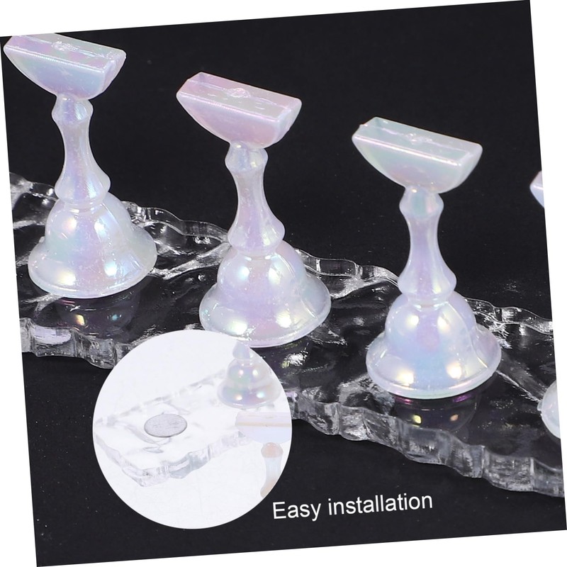 Healeved 2 Sets Nail Art Practice Stands Base Adjustable Press
