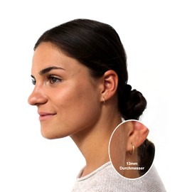 My Gold Women's / Girls' Creole Earrings Real Yellow Gold 333/585 Gold (8/14 Carat) Small Diameter 13 mm Gold Earrings Sunset Shiny, Yellow Gold, No Gemstone