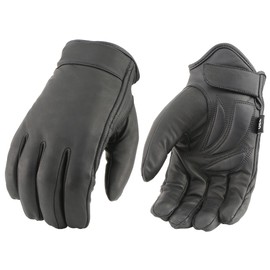 Milwaukee Leather Men’s Black Leather Waterproof Cruiser Gloves with Gel Palm - MG7522 (4X-Large)