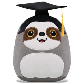 DolliBu Sloth Graduation Plush Toy - Snug-Mooshies Sloth Graduation Stuffed Animal Dress Up with Graduation Cap with Tassel - Reward Celebration Grad Gift - 10 Inch
