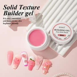 EODCI Solid Builder Gel, 15 g Rose Nude Solid Builder Gel for Nails Non-Stick Hand Nail Extension Gel Nail Art Hard Gel for Nails Sculpting Manicure 3D Salon UV Gel Home DIY