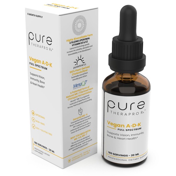 Pure TheraPro Rx Vegan A-D-K Drops - 6 Month Supply
