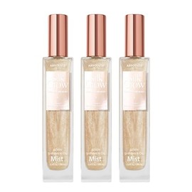 Absolute New York - Silk Glow Shimmer Mist Glow, Radiant, Shimmer Body & Face & Hair, Shea Butter, Coconut Oil, Vitamin E (SBGS03 Chanpagne Gold Mist (Set of 3), 3.4 fl oz)