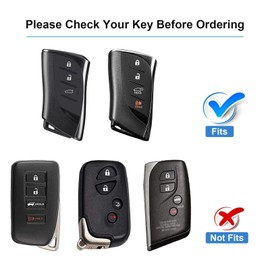Key Fob Cover Compatible with Lexus,Real Carbon Fiber Key Fob Protector Fits for Lexus GX460 LC500 LS500 RZ450 RX350 ES350 NX Remote Key Case(Silver Black)