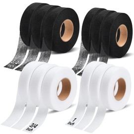 Boocalny 840 Yards Iron on Hemming Tape, 3/4 Inch x 420 Yards+1 Inch x 420 Yards Hem Tape No Sewing for Pants, Washable Hem Adhesive Tape for Curtain DIY Crafts Shirt Cloth Sock Fabric(White,Black)