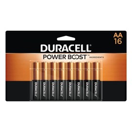 Duracell Coppertop - Pilas AA con ingredientes Power Boost, 16 unidades (paquete de 1) batería alcalina doble AA de larga duración para dispositivos domésticos y de oficina