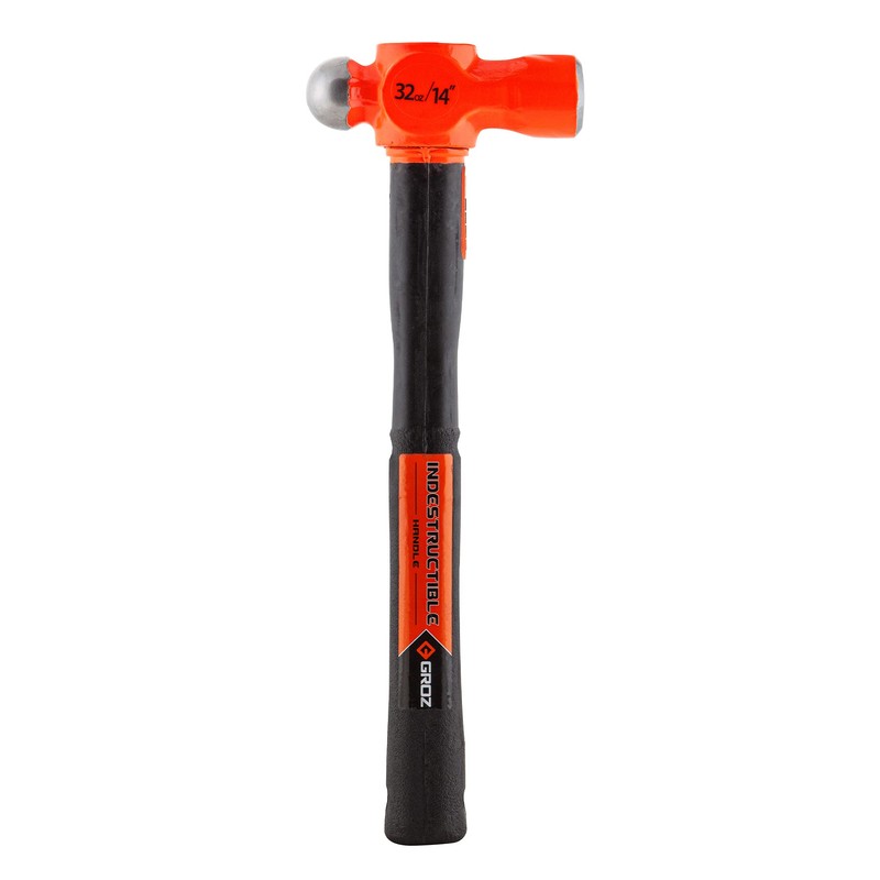 Groz 34541 14" Indestructible Ball Pein Hammer, 32 oz