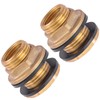 2 PCS Bulkhead Fitting,Solid Brass,1/2" NPT Female 3/4" GHT(Garden Hose