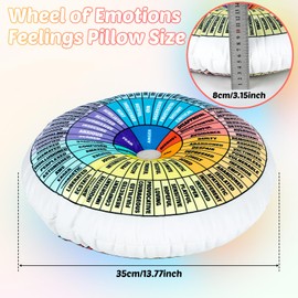 party greeting Wheel of Emotions Feelings Pillow Feelings Wheel Pillow Round 13.17x13.17In Throw Pillow Velvet Emotion Wheel Pillow for Therapist Office Decor Physical Therapist Gifts Home Sofa Decor