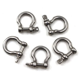 M5 D Ring Shackle Boat Anchor Shackle 304 Stainless Steel Chain Shackle Screw Pin Bow Shackle Pack Of 15
