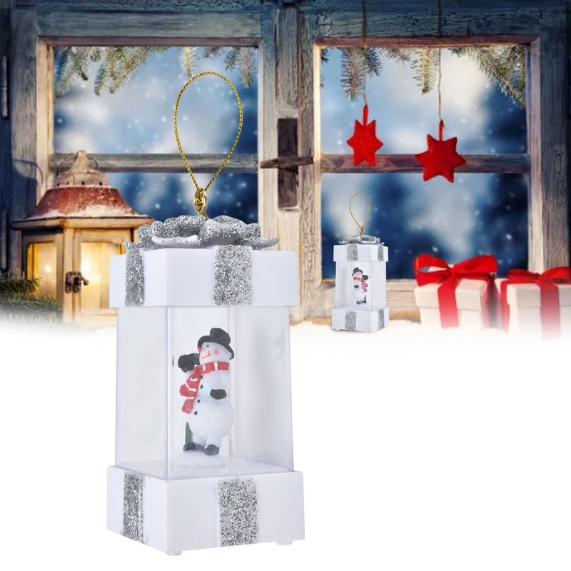 4.7inch Christmas Snowman Scene Hanging Lanterns Battery Operated Lighted Lamp