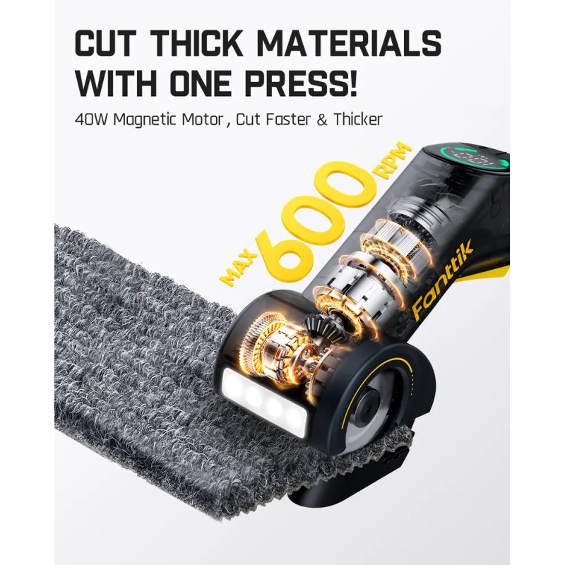 Electric Cardboard Cutter – Cordless Rotary Box Cutter with LED