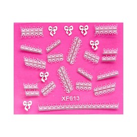 Generic Lace Grid Daisy Nail Stickers Flower Butterfly Heart Cherry Stars Decals Xf613 Nail Wraps Art Stickers Manicure Supplies for Women for Home Nails Full Long Lasting Easy Apply and Remove