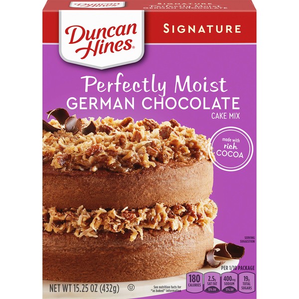 Duncan Hines Signature Perfectly Moist German Chocolate Cake Mix, 15.25 oz