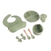 8 Pcs Silicone Baby Feeding Set Bib Suction Plate Bowl