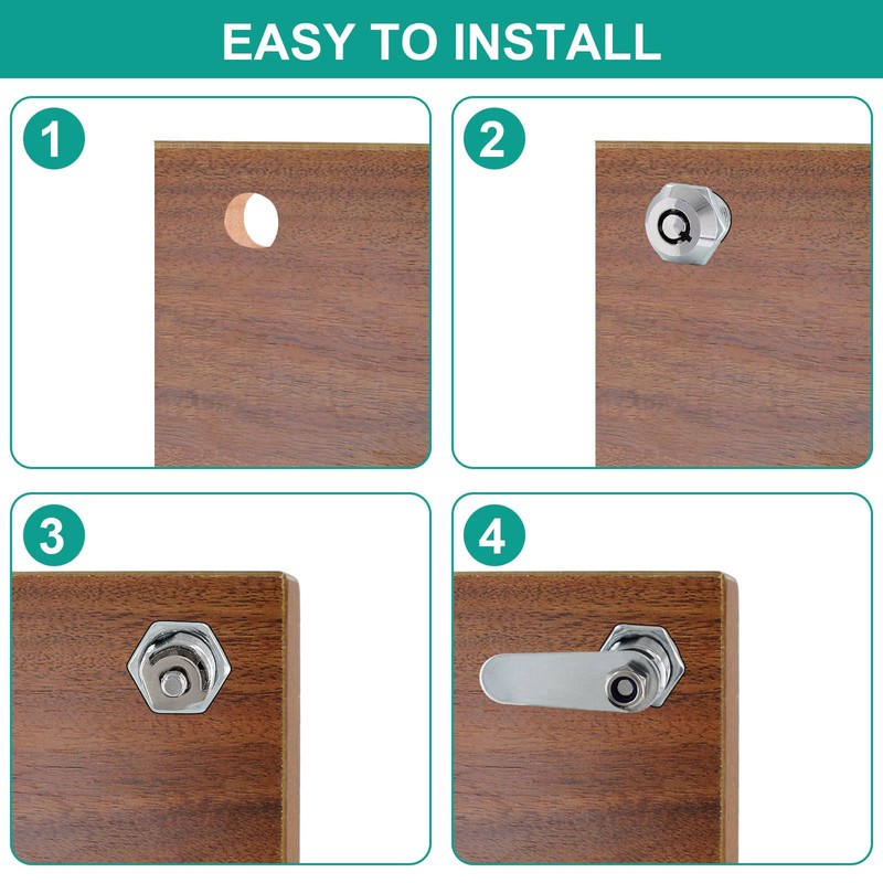 Uenhoy 4 Pack Tubular Cam Locks Keyed Alike 3/4 Inch,
