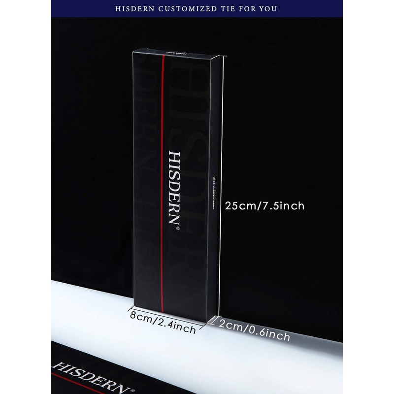 HISDERN TL-03S Plain Shiny Necktie Square Set, Men's, Formal Business,