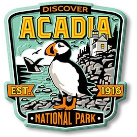 Acadia National Park Magnet by Classic Magnets, 3" x 2.9", Collectible Souvenirs Made in The USA