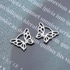 Allereyae Boho Butterfly Huggie Hoop Earrings Silver Butterfly Stud Earrings