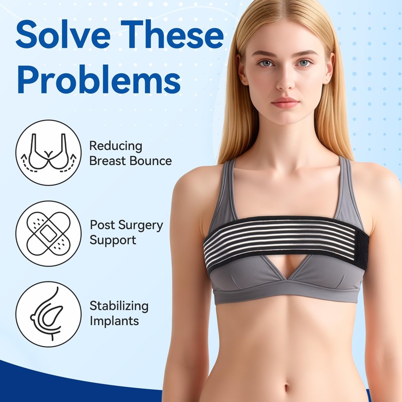 KUAZIDAR Post Op Breast Augmentation Stabilizer Band - Anti-Bounce Chest