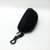 Unbranded Black Sunglasses Case Hard Canvas Zippered W/ Clip Hanger