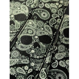 EDERER Skull Braces Silk Gloss Unisex 4 Strong Metal Clips 35 mm Wide 110 cm Long Party Carnival Skull Silk Green G-002, Green