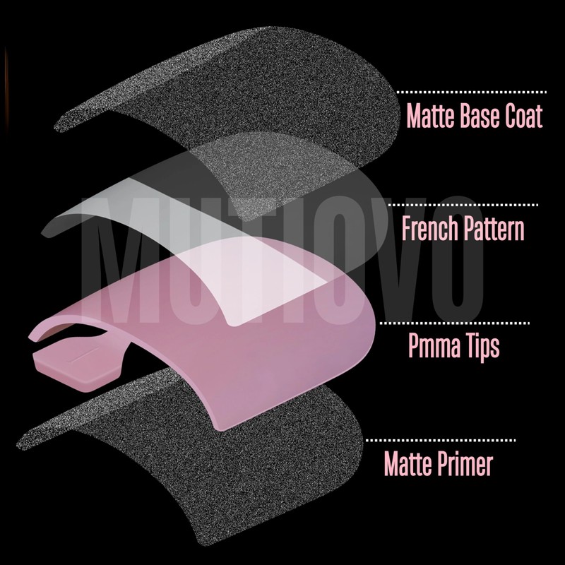 MUTIOVO French Tip Toe Nail Tips Press on, Sharp Square