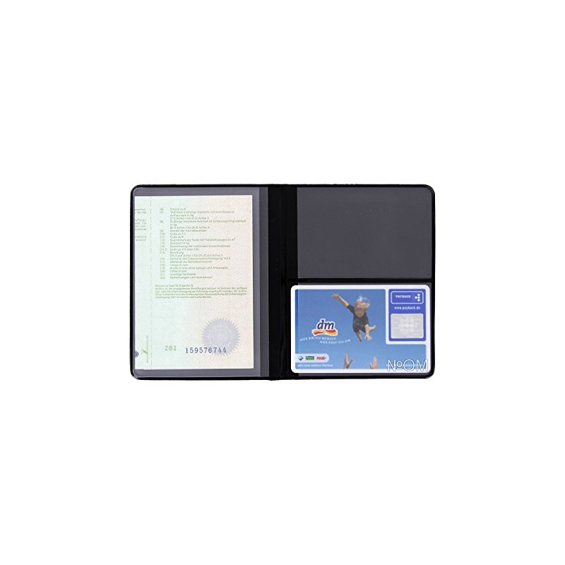3 x ID Card Holder (Black, 4 Compartments) Red Blue